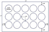 US8620 - 2 3/4'' circle 15 up label on 11'' x 17'' sheet.