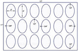 US8580-18 up 2'' x 3'' Oval label on a 11'' x 17'' sheet.