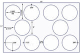 US8172-3 5/8'' Diam. Circle 10 up on a 11'' x 17'' sheet.