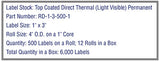 1'' x 3'' Direct Thermal Labels on a 1'' Core - 4'' OD
