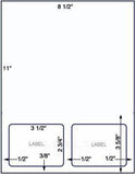 US0004D-P 8.5x11'' combo Sheet w/2-3 1/2''x2 3/4'' labels.
