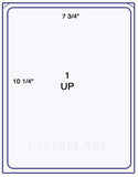 US1060-7 3/4"x10 1/4" label on a 8.5 x 11 label sheet.