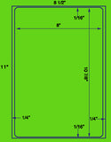 US1070 - 8" x 10 7/8" label on a 8 1/2" x 11" laser sheet.