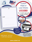 US1080-8'' x 10 3/8'' label on a 8.5" x 11" label sheet.