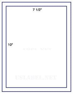 US1100 - 7 1/2'' x 10 '' -1 up on a 8 1/2'' x 11'' label sheet