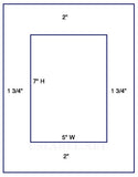 US1110 - 7'' x 5'' label on a 8 1/2'' x 11'' label sheet.