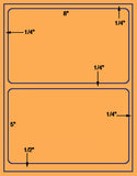 US1181-8 ''x 5''-2 up w/ gutter - 8 1/2"x11" label sheets.
