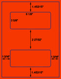 US1191 - 2 up 6 1/8 '' x 2 5/8' on a 8 1/2"x11" label sheet