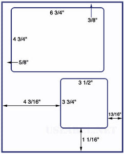 US1203-USPS Click & Ship©-2 up -8 1/2"x11" label sheet.