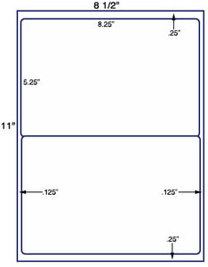 US1211-8.25'' x 5.25''-2 up on a 8 1/2" x 11" label sheet.