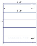 US1602-8 1/2'' x 2''-5 up on a 8 1/2" x 11" label sheet.