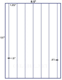 US1618-1.25'' x 11''-6 up on a 8 1/2" x 11" label sheet.