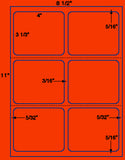 US1741-4''x31/3''-6 up w/gutters on8 1/2"x11"label sheet.