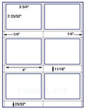 US1801-3 3/4''x2 23/32'' 6 up on a 8 1/2"x11" label sheet.