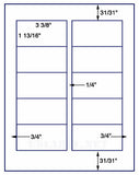 US2019-3 3/8''x1 13/16''-10 up on a 8 1/2"x11" label sheet.