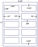 US2024-3 3/4''x1 5/8''-10 up on a 8 1/2" x 11" Label sheet.