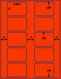 US2040-2 3/4''x2''-10 up on a 8 1/2" x 11" label sheet.