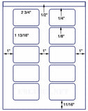US2041-2 3/4''x1 13/16''-10 up on a 8.5" x 11" label sheet.