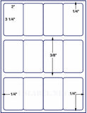 US3040-2''x3 1/4''-12 up on a 8 1/2" x 11" label sheet.