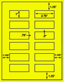 US3059-1''x2.75''-12 up on a 8 1/2" x 11" label sheet.