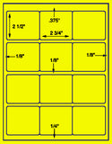 US3064-2 3/4''x2 1/2''-12 up on a 8 1/2" x 11" label sheet.
