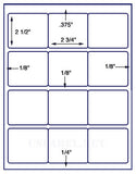 US3064-2 3/4''x2 1/2''-12 up on a 8 1/2" x 11" label sheet.