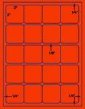 US3425-2'' Square 20 up on a 8 1/2" x 11" label sheet.