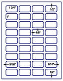 US3712-1 3/4''x1''-36 up on a 8 1/2" x 11" label sheet.