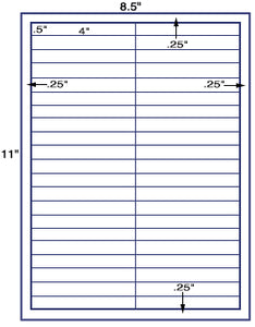 US3802-4''x.5''- 42 up on a 8.5" x 11" label sheet.