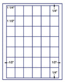 US3821-1 1/4''x1 1/2''-42 up on a 8 1/2" x 11" label sheet.