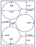 US4160-4 1/2''-3 up circle on a 8 1/2"x11" label sheet.