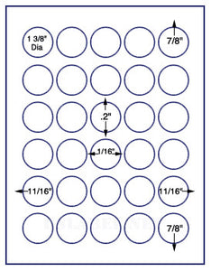 US4280-1 3/8''Circle 30 up on a 8 1/2"x11" label sheet.