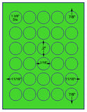 US4280-1 3/8''Circle 30 up on a 8 1/2"x11" label sheet.
