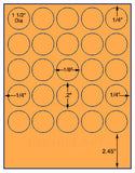 US4265-1 1/2''circle 25 up on a 8 1/2" x 11" label sheet.