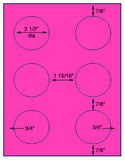 US4182-2 1/2''circle 6 up on a 8 1/2" x 11" label sheet.