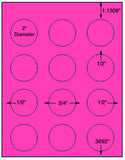 US4198-2''circle 12 up # 22807 on a 8 1/2" x 11" label sheet.