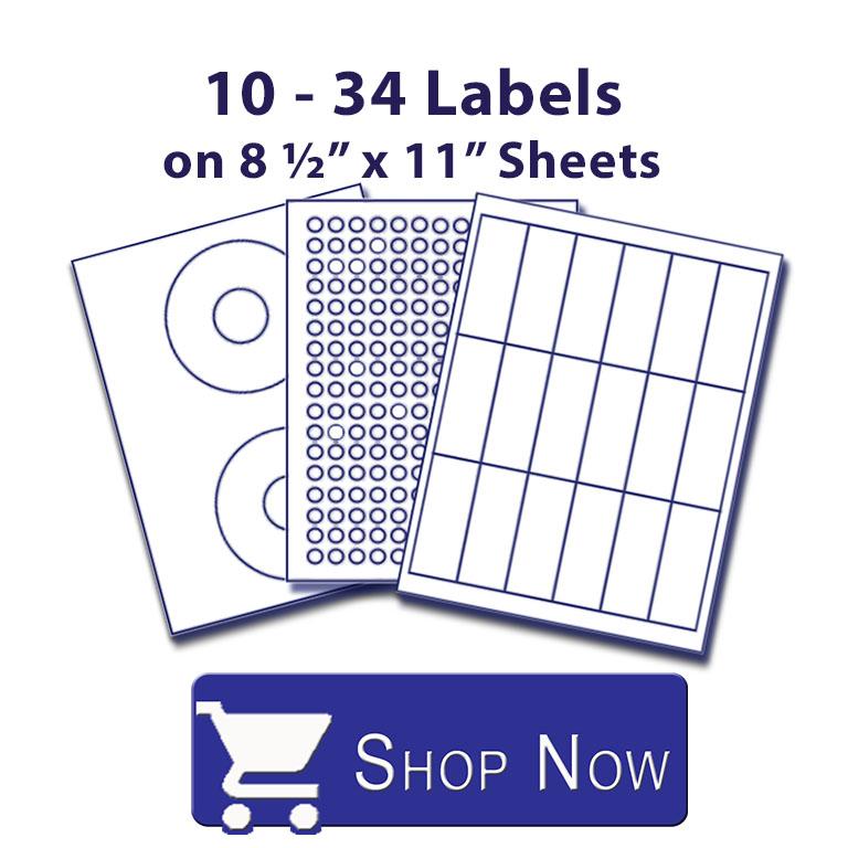 10 to 34 Labels on a 8 1/2