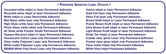 Pressure Sensitive Label Stocks - all shapes and sizes for all printers | usable.net