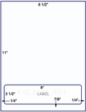 US0003C-8 1/2''x11''Combo Sheet with a 8''x3 1/2'' label.