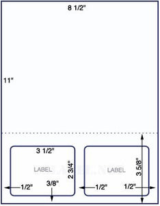 US0004D-P 8.5x11'' combo Sheet w/2-3 1/2''x2 3/4'' labels.