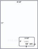 US0005APR 8.5'' x 11'' combo Sheet w/1- 3 1/2''x2'' label.