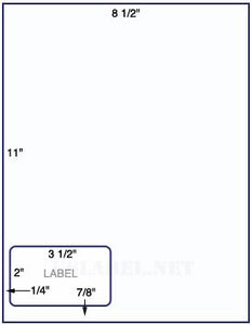 US0007APL-8.5''x11''combo Sheet w/1 3 1/2''x2'' label.