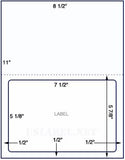 US0017DOM-8 1/2'' x 11''combo sheet w/ 7 1/2 x 5 1/8 label