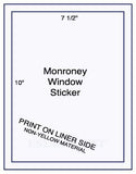 US1101 - 7 1/2'' x 10'' Monroney Automotive Window labels
