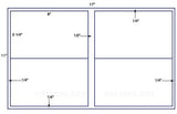 US5179 - 8'' x 5 1/4'' - 4 up label on a 11'' x 17'' sheet.