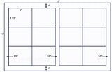 US5701-4''x3 1/3'' Sq cr-12 up label on a 11'' x 17'' sheet.