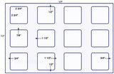 US5822-2 3/4'' Square-12 up label on a 11''x17'' sheet.