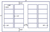 US6019-3 3/8''x1 13/16''-20 up label on a 11''x17'' sheet.