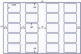 US6040-2 3/4''x2''-20 up label on a 11'' x 17'' sheet.