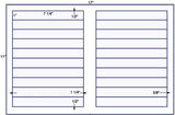 US7020-7 1/4''x1''-20 up label on a 11'' x 17'' sheet.